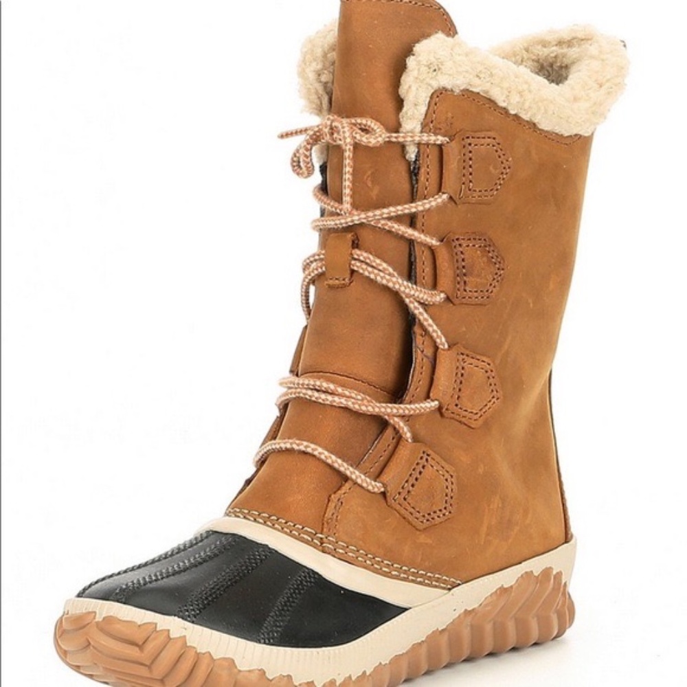 NEW Sorel Out N About Tall Plus Boots Elk NIB WATERPROOF LACE UP LEATHER - Picture 2 of 4
